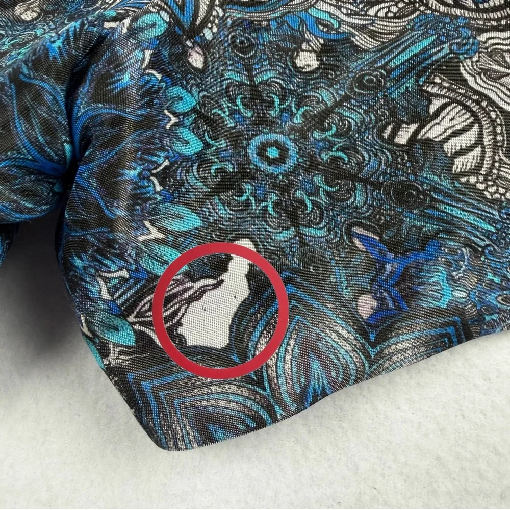 Helmut Lang‎ Women's Mandala Wet Print Shorts Blue Black Sz 2